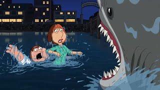 Lois defeats the shark and saves Peter - Family Guy Season 22 Episode 5