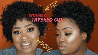 How To Tapered Cut on Kinky Curly Synthetic Wig