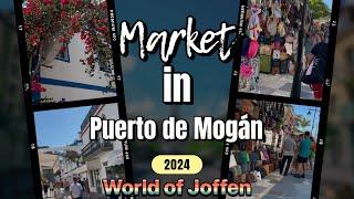 Puerto de Mogan Market Gran Canaria september 2024 - drone video and walk trough market - 4K