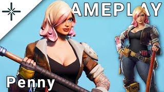 NEW "Penny" Fortnite Skin Gameplay (Save The World Constructor in Battle Royale)