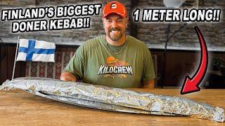 "Finnish" Pizza Hour's Meter-Long Doner Kebab Challenge in 25 Minutes, Win €100 Cash!!