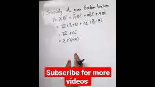 Boolean Algebra | Simplify boolean Expression