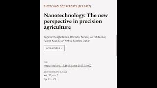 Nanotechnology: The new perspective in precision agriculture | RTCL.TV