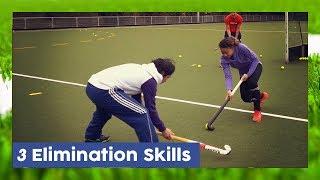 3 Elimination skills (Drag, Dummy & Haring Trick) - Field Hockey Techniques | HockeyheroesTV