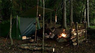 7 day Solo Bushcraft Wild Island Camp - Full Trip Long Version - Woodcraft, Tenkara, Painting