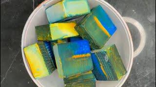 Dyed Green & Blue Gym Chalk | Asmr Cloud