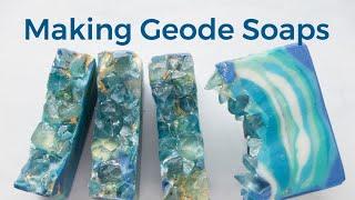 Making a Geode Soap with hand cut crystal embeds