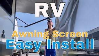 DIY RV Awning Shade, What we use to keep cool and Privacy. EASY INSTALL