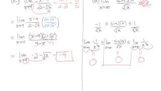 Limit Exercises (Calculus Exam 1 Review)