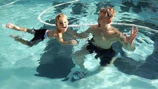 Jake Paul TEACHES Mini Jake Paul HOW TO SWIM!!