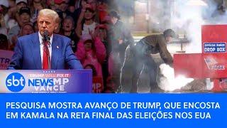 Pesquisa mostra avanço de Trump, que encosta em Kamala na reta final das eleições nos EUA | SBT News