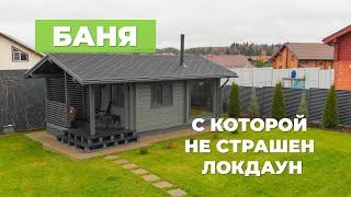 Проект бани из клееного бруса Ukko 7,3 х 3,8 м