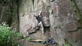 Jumbles - The Crescent of Embrace standing start (7A+) - first ascent