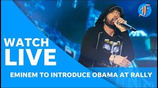 Live: Eminem expected to introduce Barack Obama at Kamala Harris rally in Detroit