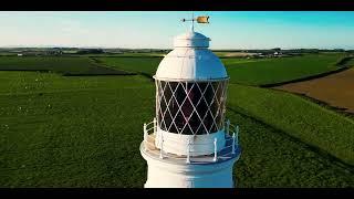 Nash Point Beach , Lighthouse , Relaxing Drone Footage 4K , Golden Hour.