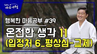 행복한 마음공부 #39,  온전한 생각 11 (입정처 6_평상심-교제)