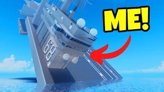 Testing VERY Realistic SINKING SHIP Game in ROBLOX!