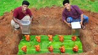 BUCKET CHICKEN | A Whole Chicken Fried Under A Bucket | Village Food Recipe