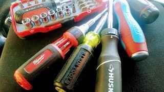 Klein and Husky: The BEST Ratcheting/ Multi-bit Screwdrivers For The Money! ( Milwaukee)