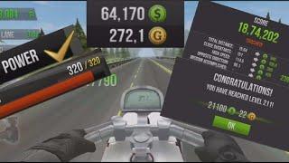 Traffic Rider TOMA Fully POWER Upgraded (371Kmph, 1.87M Score in 2 Minutes, Level 211, 2700 Gold)