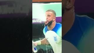 Kyle Walker does his best Triple H impression