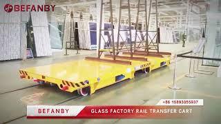 Glass Factory Rail Transfer Cart,Large Material Handling Electric Transport Trolley