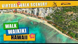 Virtual Walk Waikiki Hawaii  | No Music  | 35 minutes | Virtual run