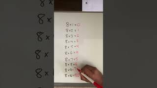 Multiplication 8 Times Table Trick. #math #multiplication #multiplicationtrick #stem #shorts