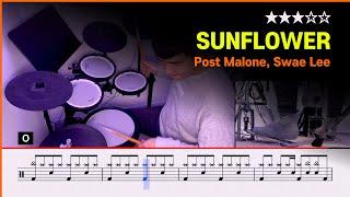 [Lv.12] Sunflower - Post Malone, Swae Lee () Pop Drum Cover with Sheet Music