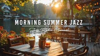 Enjoy Your Peaceful Weekend at Summer Outdoor Coffee Shop Ambience with Soft Morning Jazz Music