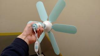 Mini ceiling fan with intriguing motor and wind turbine potential.