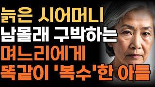 “우리 어머니한테 그런짓을 했다고? 너도 똑같이 당해봐” 늙은 시어머니에게 남몰래 구박하는 며느리에게 복수한 아들  | 인생 | 사연 | 오디오북 | 가족 | 엄마 | 아빠 | 삶