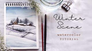 Easy Winter Scene: Watercolor Tutorial