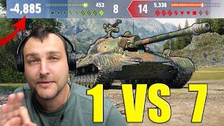 Can He Win 1 vs 7? Crazy Intense Game in World of Tanks!