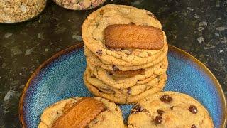 Easy Biscoff Cookie.کوکی آسان بیسکاف(لوتوس) و شکلات. دستور اروپایی