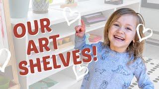 Montessori Art Area Shelf Tour