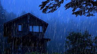 Fall Asleep Immediately and Sleep Well all Night - Heavy Rain on Roof & Powerful Thunderstorm Sounds