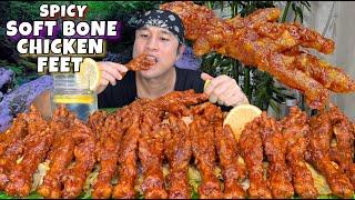 Spicy Soft Bone Chicken Feet with Cabbage Rice Mukbang