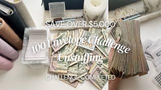 100 Envelope Challenge Unstuffing | Cash Stuffing | Cash Unstuffing