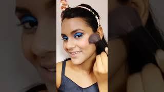 Blue glitter eyemakeup |glam makeup #shorts #makeupshorts |Party look |Samridhi Rajput