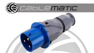 Base de enchufe industrial CETAC macho 2P+T 32A 250V IP44 aérea - distribuido por CABLEMATIC ®