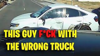 THIS GUY F*CK WITH THE WRONG TRUCK | Road Rage, Brake Check, Driving fails USA & Canada 2024