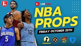 NBA Player Props 10/25 Underdog & PrizePicks | Best Bets NBA Friday October 25th