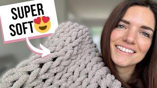 HOW DO YOU MAKE A CHUNKY KNIT CHENILLE BLANKET?