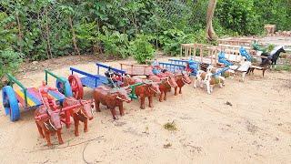 Seven Horse Cart and Cow Bullock Cart Transport Mini Wooden House