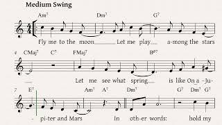 Fly Me to the Moon Lead Sheet with Lyrics