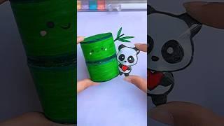  DIY paper Panda with bamboo #shorts #tonniartandcraft  #youtubeshorts #art #love #craft