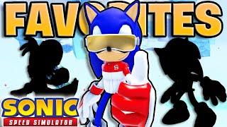 My Top 5 FAVORITE SKINS in Sonic Speed Simulator!