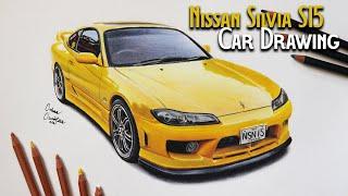 Nissan Silvia S15 - Colored Pencil Car Drawing