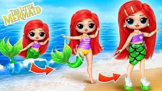 The Little Mermaid Ariel in Real Life! Doll DIYs & LOL OMG Crafts